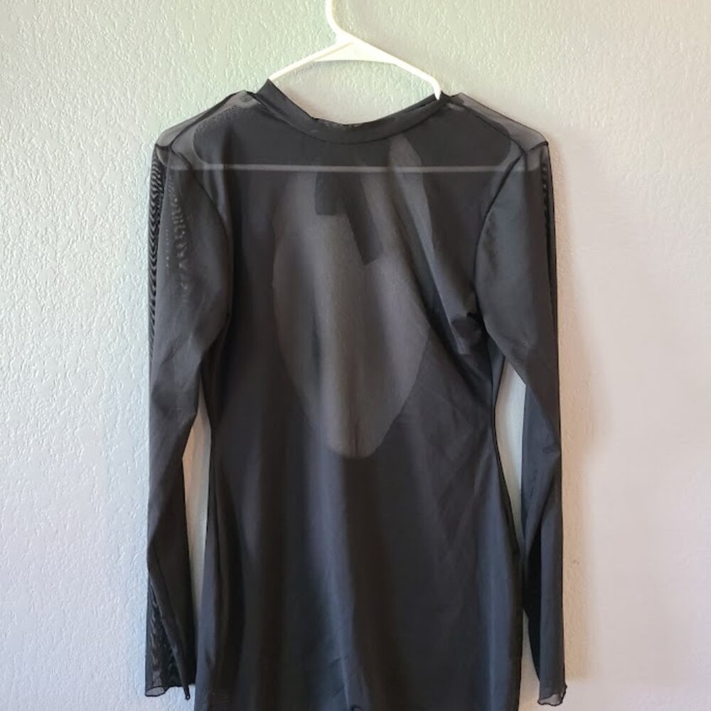 Black Sheer Backless Romper Beach cover